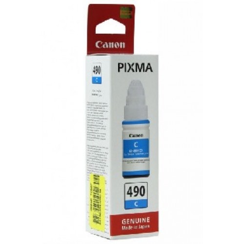 Картридж-чернильница GI-490C Canon Pixma G1400/2400/3400 Cyan 70 мл (0664C001)