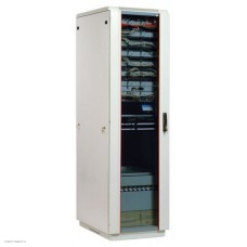Шкаф телекоммуникационный напольный 42U (600x1000) дверь стекло (3 места)