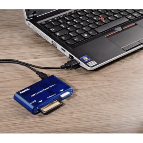 Картридер внешний Hama H-55348 синий USB2.0
