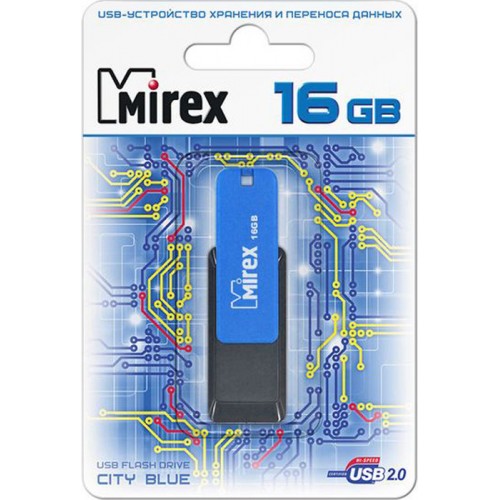 Флеш-диск USB 16Gb, Mirex City (13600-FMUCIB16) Синий
