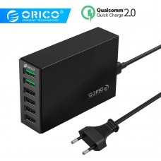 Быстрое зарядное устройство QC2.0 Orico QSL-6U-EU-BK, 6xUSB (5x5V, 2x5V,9V, 12V) черн.