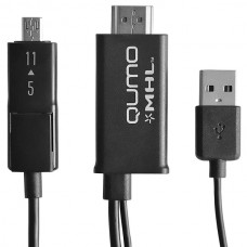 Кабель Qumo MHL kit, Micro USB 5p+11p - USB - HDMI