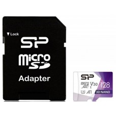 Карта памяти 128Gb MicroSD Silicon Power Superior Pro + SD адаптер (SP128GBSTXDU3V20AB)
