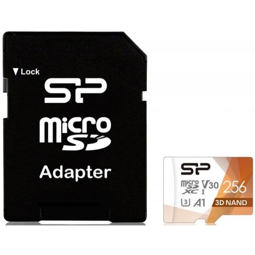 Карта памяти 256Gb MicroSD Silicon Power Superior Pro + SD адаптер (SP256GBSTXDU3V20AB)