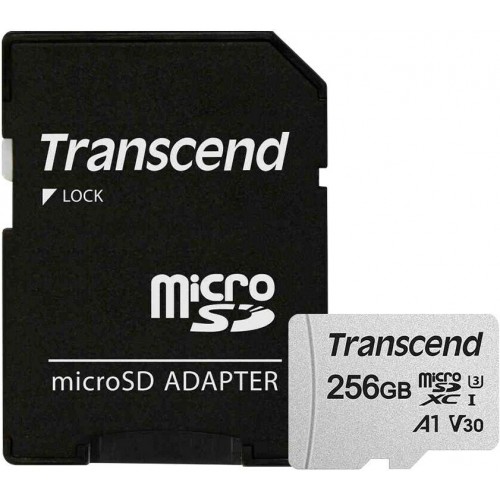 Карта памяти 256Gb MicroSD Transcend + адаптер (TS256GUSD300S-A)