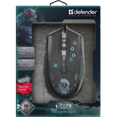 Мышь Defender Killer GM-170L игровая + коврик, оптическая, черн., USB (6кн+кол/кн)