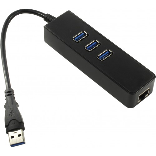  Разветвитель Greenconnect USB 3.0 на 3 порта + 10/100Mbps Ethernet