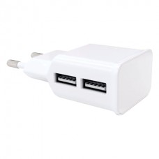 Зарядное устройство сетевое (220 В) RED LINE NT-2A, кабель для IPhone (iPad) 1 м, 2 порта USB, выходной ток 2,1 А, белое, УТ000012255