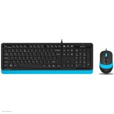 Комплект (клавиатура + мышь) A4 Fstyler черный+синий [F1010]
