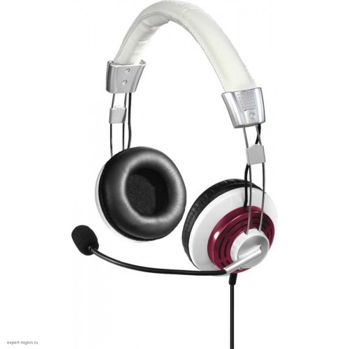 Наушники с микрофоном Hama Style белый/бордовый 2м мониторы оголовье 