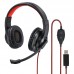 Наушники с микрофоном Hama HS-USB400 черный/красный 2м накладные оголовье 