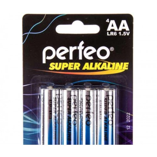 Батарейка АА PERFEO LR06 4BL Super Alkaline  комплект 4шт