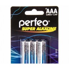 Батарейка ААА PERFEO LR03 4BL Super Alkaline  комплект 4шт