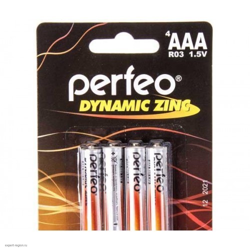 Батарейка ААА PERFEO R3 4BL Dinamic Zinc  комплект 4шт