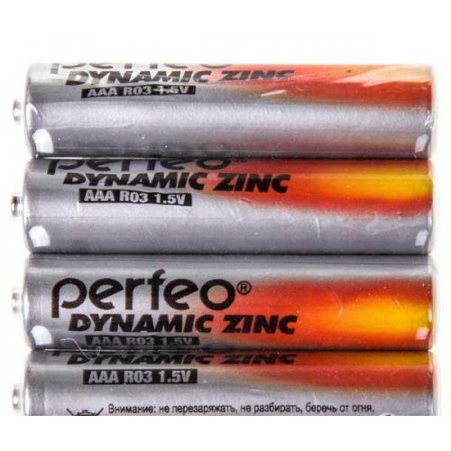Батарейка ААА PERFEO R3 4SH Dinamic Zinc  комплект 4шт