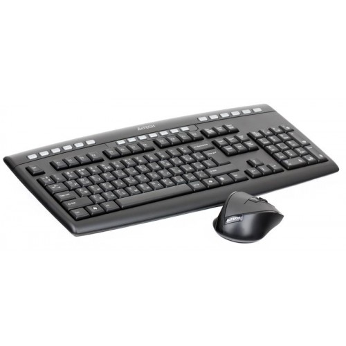 Комплект (клавиатура + мышь) A-4Tech A4 9200F серебристо-черный [631950]