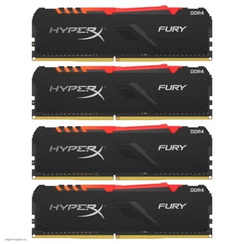 Память оперативная Kingston 32GB 3000MHz DDR4 CL15 DIMM (Kit of 4) HyperX FURY RGB