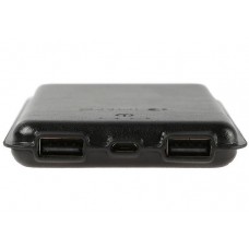 Аккумулятор Intro Compact PB1001, 10000mAh, 2x2.1A max, LiPol, черный, кожа
