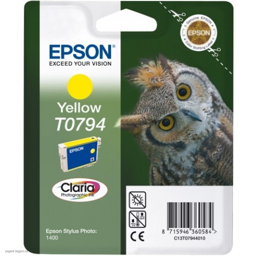 Картридж струйный Epson T0794 C13T07944010 желтый (11.1мл) для Epson P50/PX660