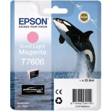 Картридж струйный Epson T7606 C13T76064010 светло-пурпурный (25.9мл) для Epson SureColor SC-P600