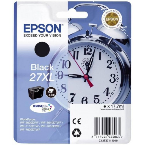 Картридж струйный Epson T2711 C13T27114022 черный (17.7мл) для Epson WF7110/7610/7620