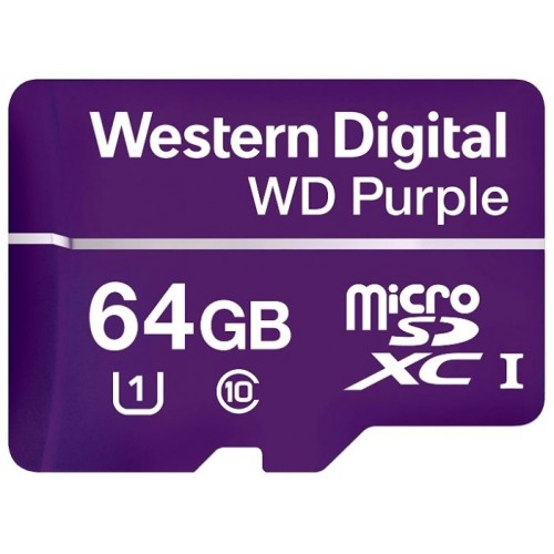 Флеш карта microSDXC 64Gb Class10 WD WDD064G1P0A Purple w/o adapter
