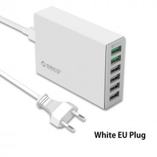 Быстрое зарядное устройство QC2.0 Orico QSL-6U-EU-WH, 6xUSB (5x5V, 2x5V,9V, 12V) белый