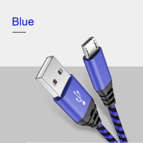 Кабель USB AM-microB 5pin, 2.0m Hadinas HDHHP017028, шелк.черно-синяя оплетка, 2 Ампера