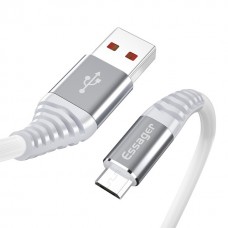 Кабель USB AM-microB 5pin, 2.0m Essager EXCM-MFA02, белая TPE оплетка, усиленный разъем