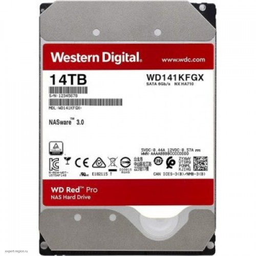 Жесткий диск WD Original SATA-III 14Tb WD141KFGX NAS Red Pro (7200rpm) 512Mb 3.5"