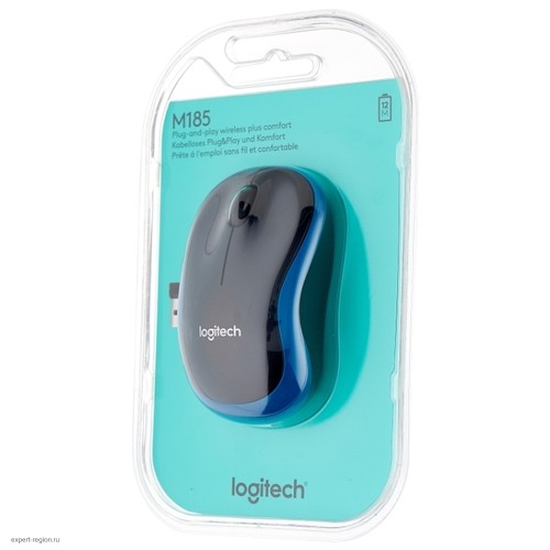 Мышь беспроводная Logitech Wireless Mouse M185 Black,Blue USB (910-002239)