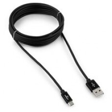 Кабель USB 2.0 Cablexpert, AM/microB, серия Silver, длина 3м, черный, блистер