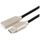 Кабель USB 2.0 Cablexpert, AM/microB, серия Platinum, длина 1м, черный, нейлоновая оплетка, блистер