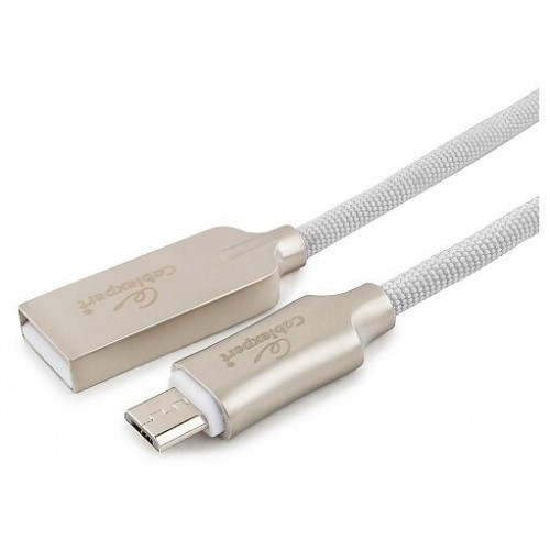 Кабель USB 2.0 Cablexpert, AM/microB, серия Platinum, длина 1.8м, белый, нейлоновая оплетка, блистер