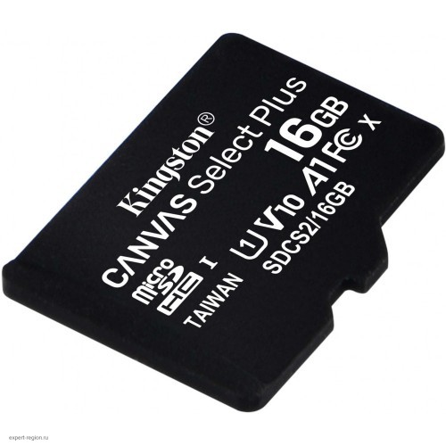 Флеш карта microSDHC 16Gb Class10 Kingston SDCS2/16GBSP CanvSelect Plus w/o adapter