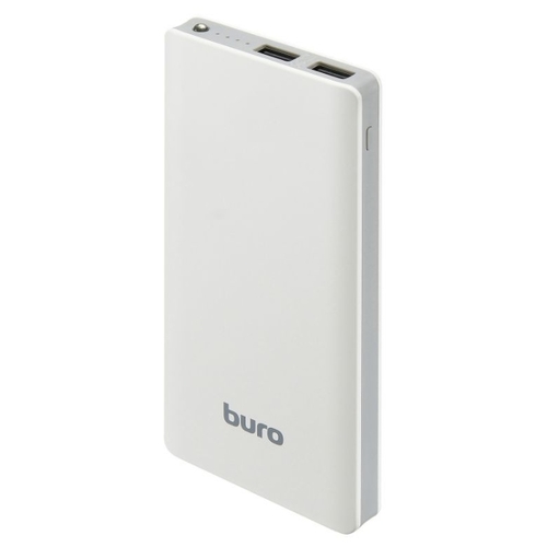 Мобильный аккумулятор Buro RCL-10000-WG Li-Pol 10000mAh 2.1A белый/серый 2xUSB
