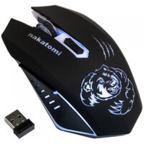 Мышь MROG-15UR Nakatomi Gaming RF 2.4G Optical - игровая, аккумулятор, 6 кнопок+ролик, 7ми цветная подсветка