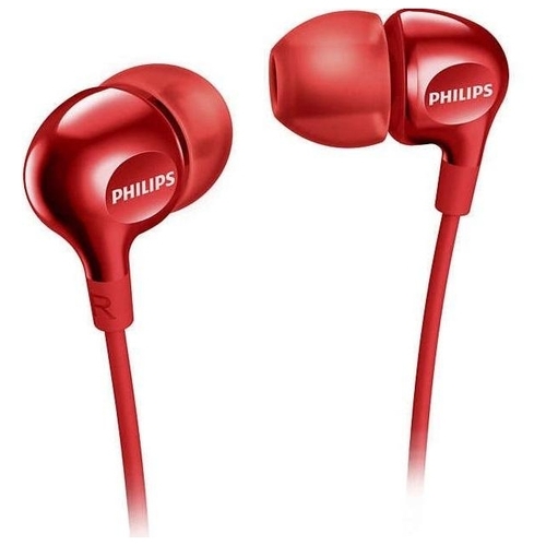 Наушники Philips/ внутриканальные 10-22000Гц 1.2м 3.5мм 103дБ микрофон красные 3 комплекта сменных амбушюр [SHE3555RD/00]