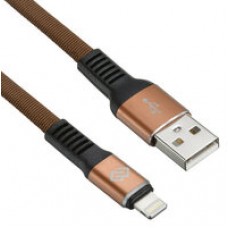 Кабель Digma USB A (m) Lightning (m) 1.2м коричневый плоский