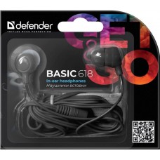 Наушники вставки Defender #1 Basic 618 черный 63618
