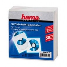 Конверт Hama на 1CD/DVD H-62671 белый (упак.:50шт)