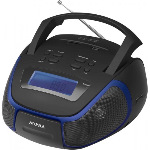 Аудиомагнитола Supra BB-23MUS черный 3Вт/MP3/FM(dig)/USB/SD