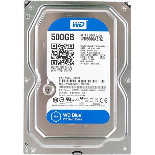 Накопитель HDD 500 Gb Western Digital WD5000AZRZ (кэш 64Mb) Blue SATA 3.0 5400rpm 3.5"