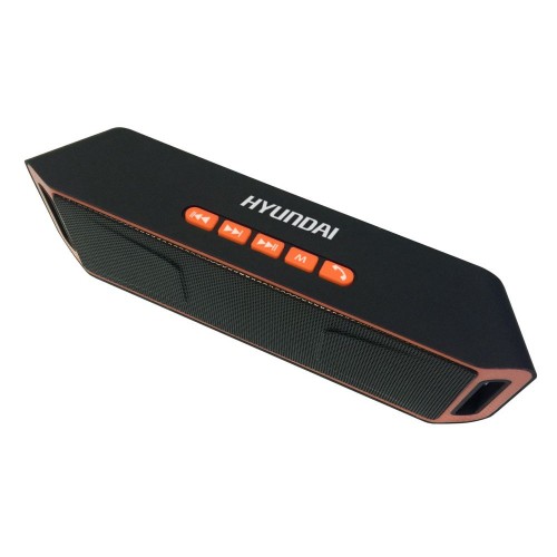 Колонка портативная Hyundai H-PAC160 черный/оранжевый 6W 1.0 BT/3.5Jack/USB