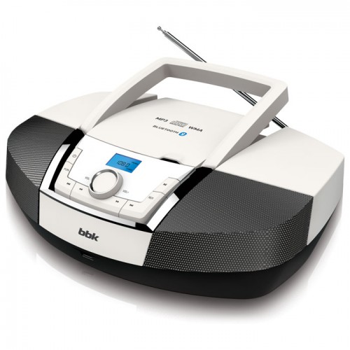 Аудиомагнитола BBK BX519BT белый/черный 3Вт/CD/CDRW/MP3/FM(dig)/USB