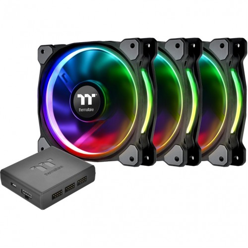 Кулер Thermaltake Cooler Riing Plus 14 RGB Radiator Fan TT Premium Edition 3 Pack/Fan/14025/PWM 500~1400rpm/LED software controlCL-F056-PL14SW-A