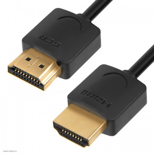 Кабель Greenconnect SLIM 1.0m HDMI 2.0, черный Slim, OD3.8mm, HDR 4:2:2, Ultra HD, 4K 60 fps 60Hz, 3D, AUDIO, 18.0 Гбит/с, 32/32 AWG, GCR-51594 GCR-51594