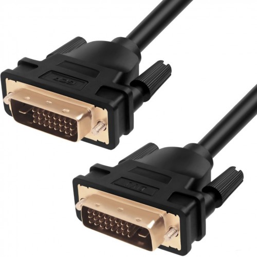 Кабель Greenconnect DVI-D 0.5m, черный, OD 8.5mm, 28/28 AWG, DVI/DVI, 25M/25M, GCR-DM2DMC-0.5m, двойной экран GCR-DM2DMC-0.5m