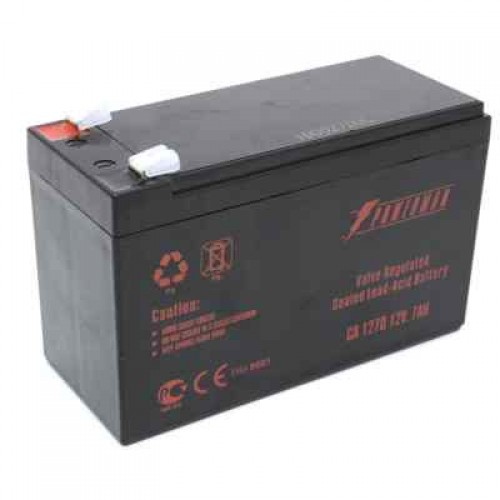 Батарея POWERMAN Battery CA1270, напряжение 12В, емкость 7Ач,макс. ток разряда 105А, макс. ток заряда 2.1А, свинцово-кислотная типа AGM, тип клемм F2, Д/Ш/В 151/65/94, 2.2 кг. POWERMAN Battery 12V/7AH