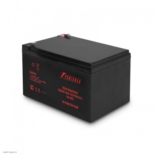 Батарея POWERMAN Battery CA12140, напряжение 12В, емкость 14Ач, макс. ток разряда 210А, макс. ток заряда4.2А, свинцово-кислотная типа AGM, тип клемм F2, Д/Ш/В 151/98/94, 4.2 кг. POWERMAN Battery 12V/14AH